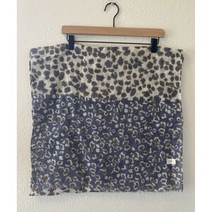1937 Accessories Scarf Blue Leopard Print Rectangle Scarf 21x63 Semi Sheer Chic